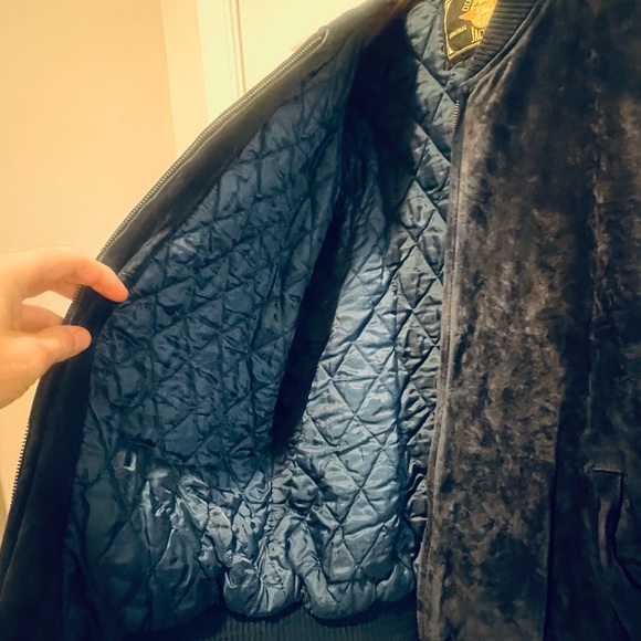 COPY - Vintage Dual Control 100% Suede Leather Bomber Jacket Size Large - Picture 9 of 13